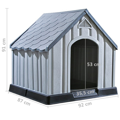 Cuccia Per Cani Grigia 92X87X91 Cm In Plastica