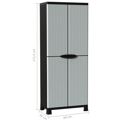 Armadietto In Plastica 68X39X171,5 Cm Design Rattan