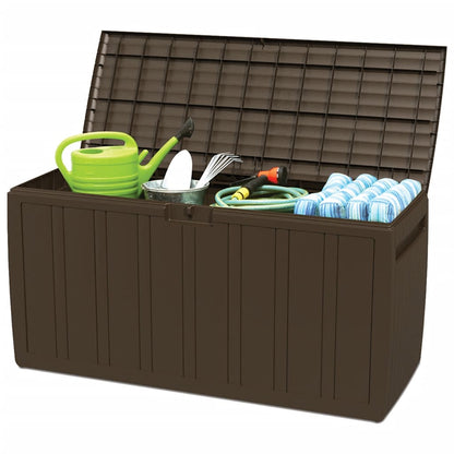Baule Mobile Contenitore Cuscini Marrone 117X45,5X57,5 Cm 270 L Beige E Oro