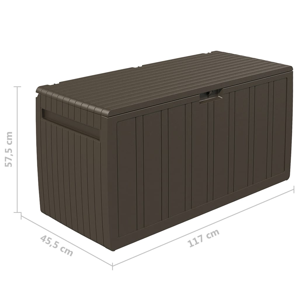 Baule Mobile Contenitore Cuscini Marrone 117X45,5X57,5 Cm 270 L Beige E Oro