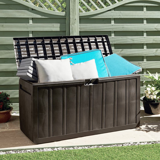 Baule Mobile Contenitore Cuscini Marrone 117X45,5X57,5 Cm 270 L Beige E Oro