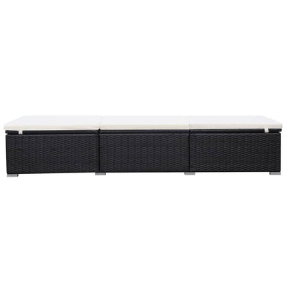 Lettino Prendisole Con Cuscino Bianco Crema In Polyrattan