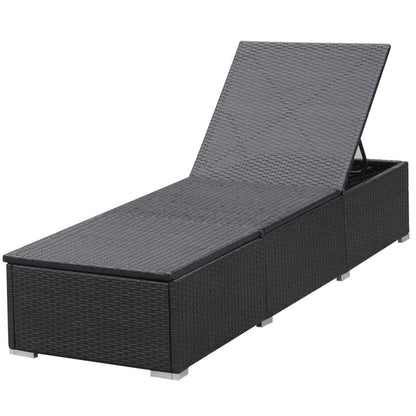 Lettino Prendisole Con Cuscino Bianco Crema In Polyrattan