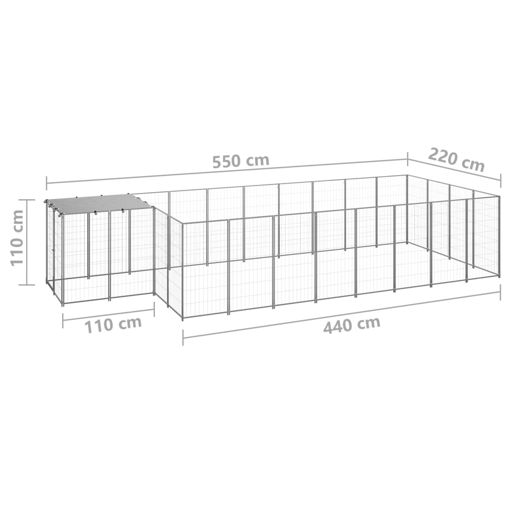 Gabbia Per Cani 10,89 M² In Acciaio
