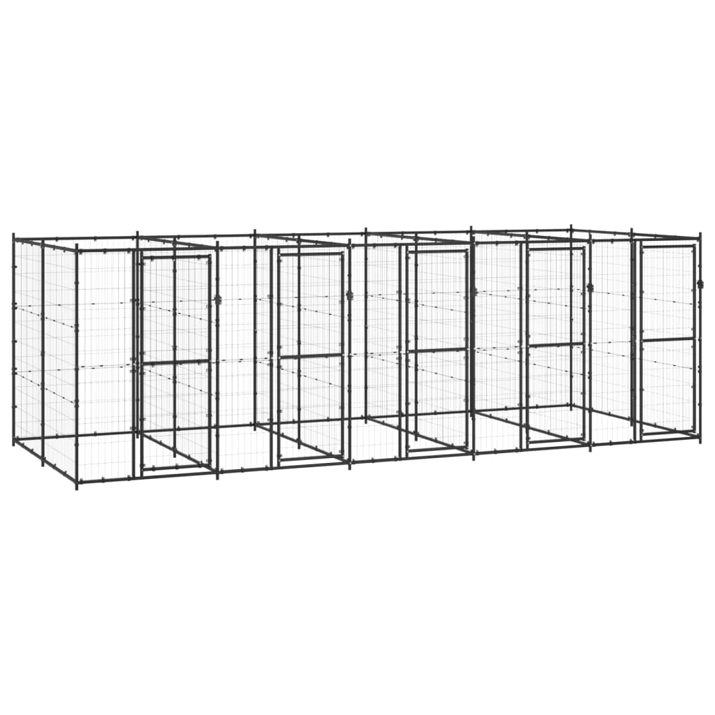 Gabbia Per Cani Da Ester In Acciaio 21,78 M² Nero