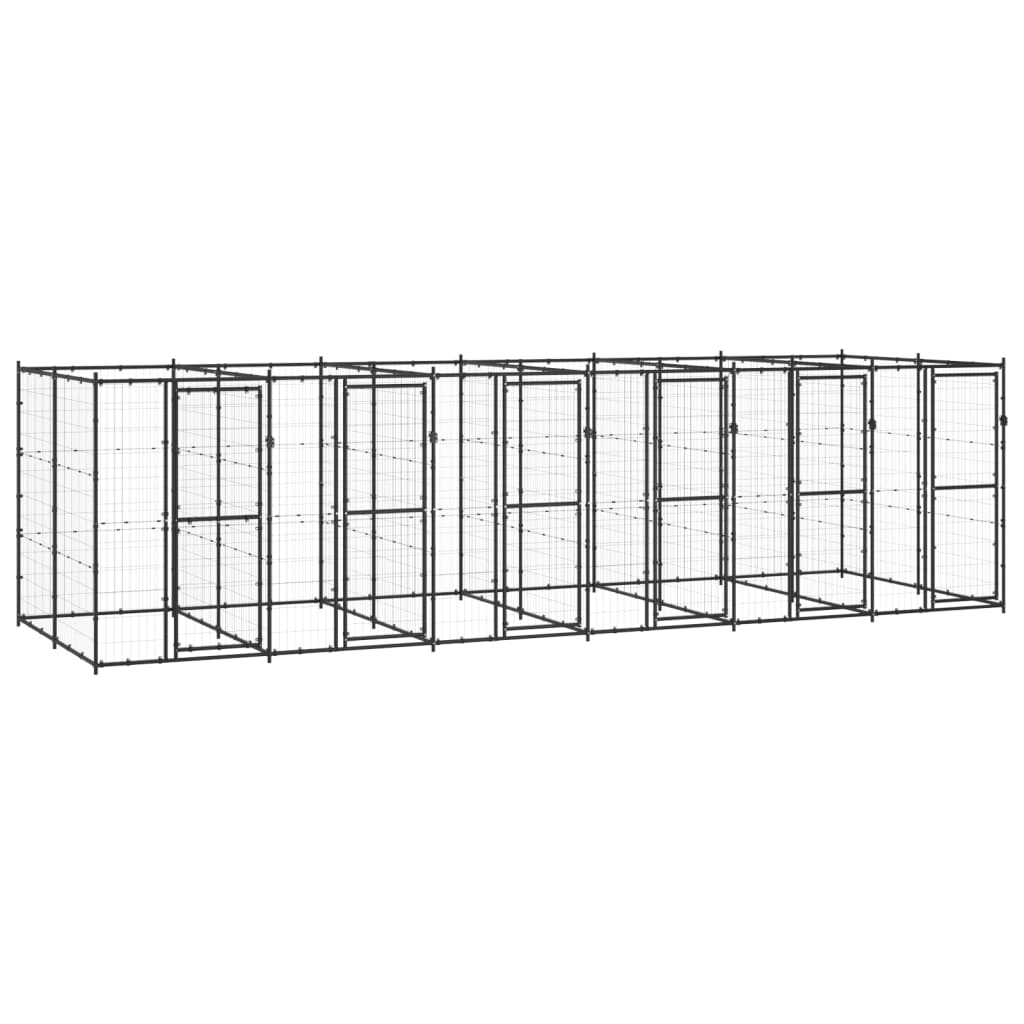 Gabbia Per Cani Da Ester In Acciaio 21,78 M² Nero