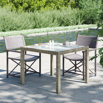 Tavolo Giardino 150X90X75Cm Vetro Temperato Polyrattan