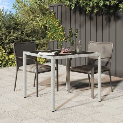Tavolo Giardino 150X90X75Cm Vetro Temperato Polyrattan