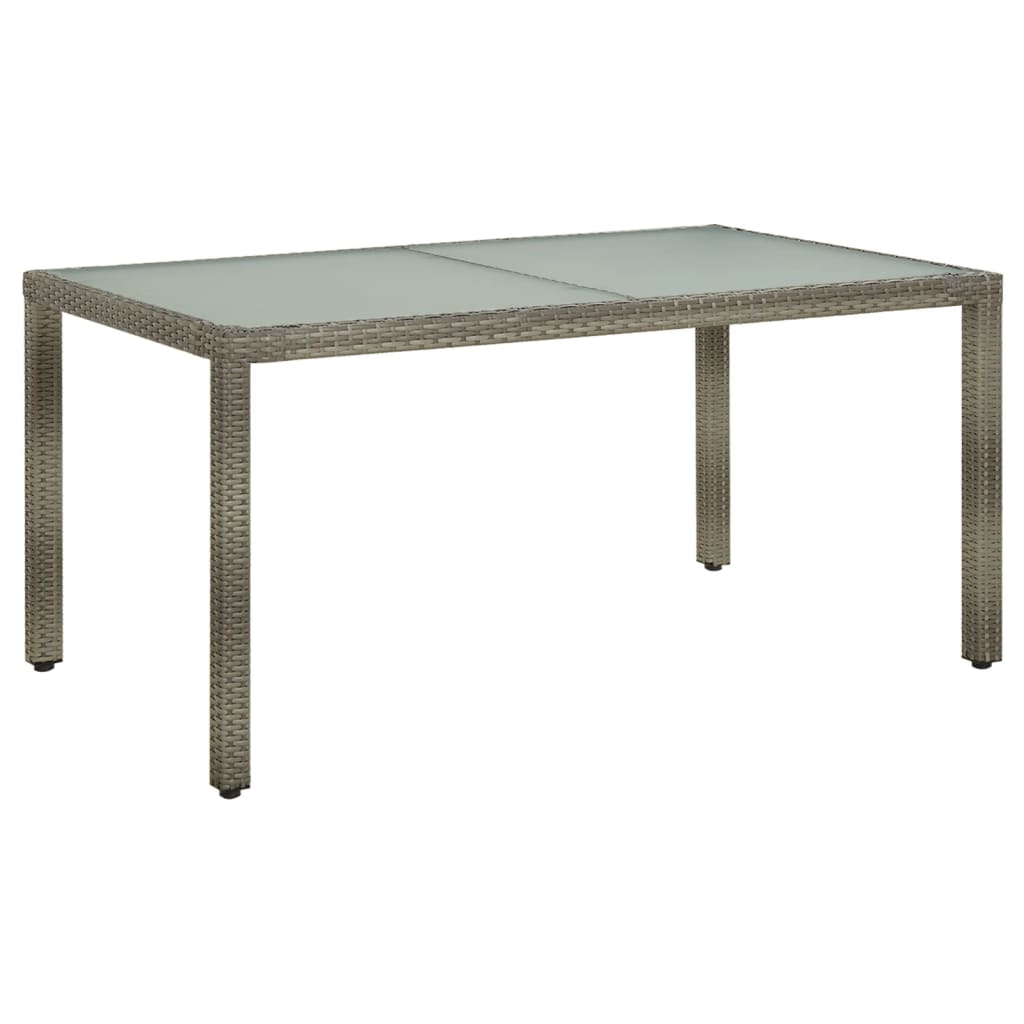 Tavolo Giardino 150X90X75Cm Vetro Temperato Polyrattan