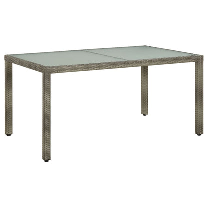 Tavolo Giardino 150X90X75Cm Vetro Temperato Polyrattan