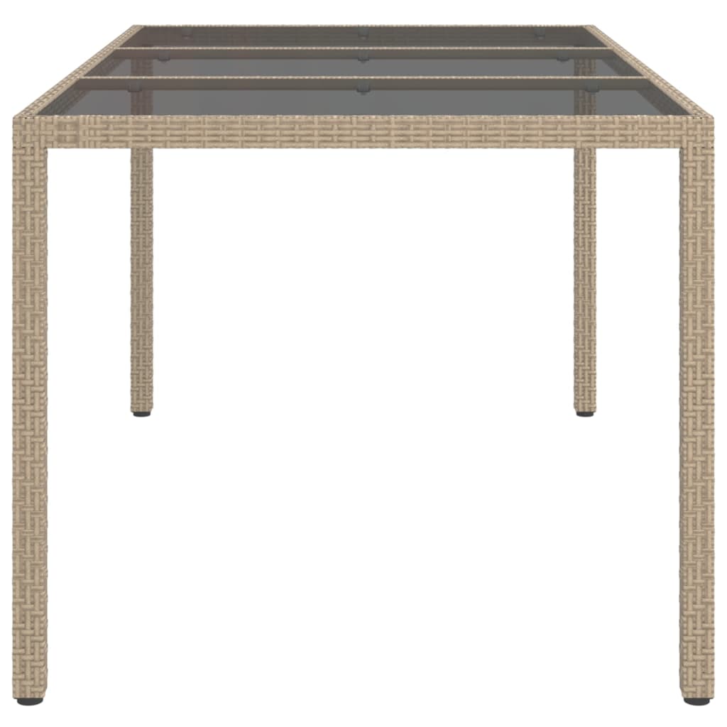 Tavolo Giardino 150X90X75Cm Vetro Temperato Polyrattan