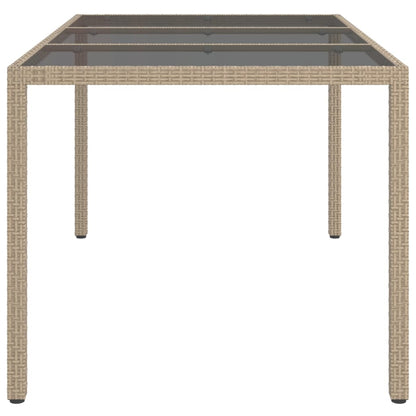 Tavolo Giardino 150X90X75Cm Vetro Temperato Polyrattan