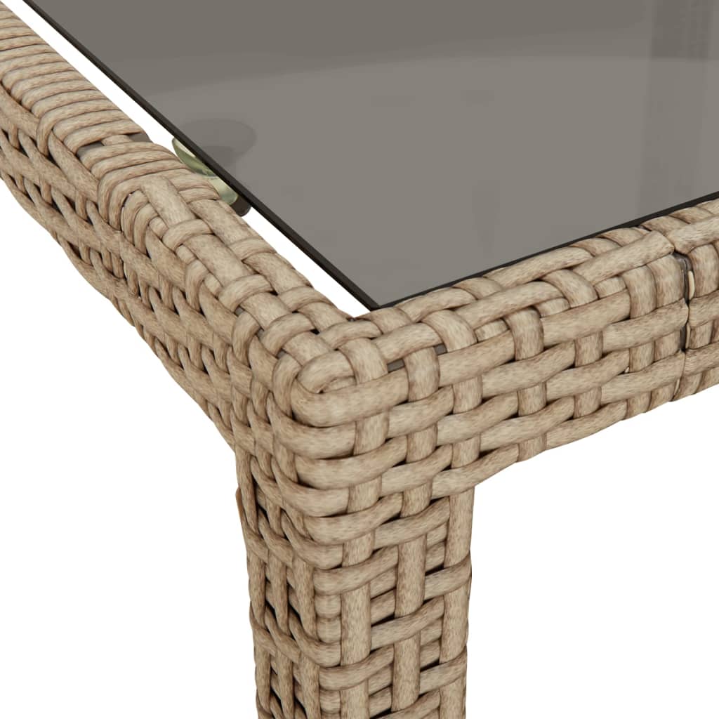 Tavolo Giardino 150X90X75Cm Vetro Temperato Polyrattan