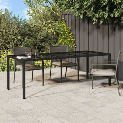 Tavolo Giardino 250X100X75Cm Vetro Temperato Polyrattan