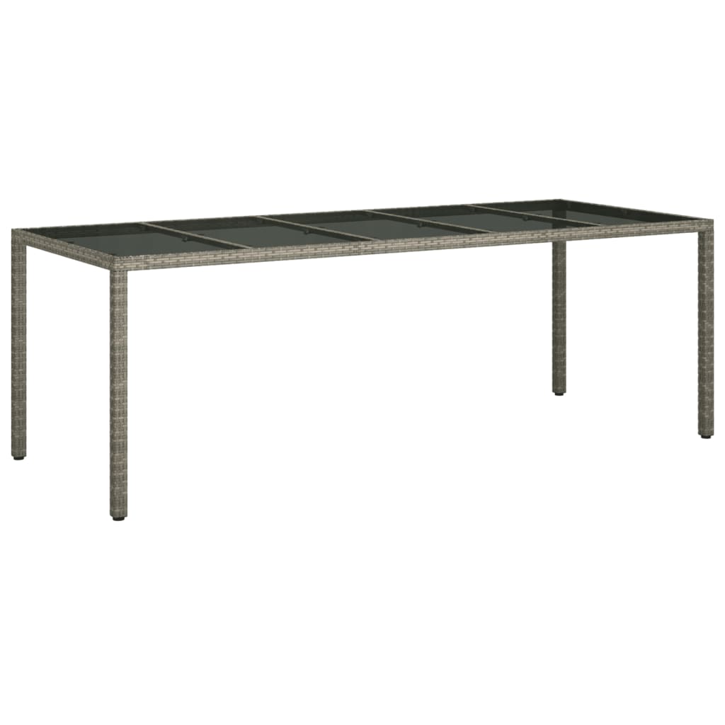 Tavolo Giardino 250X100X75Cm Vetro Temperato Polyrattan