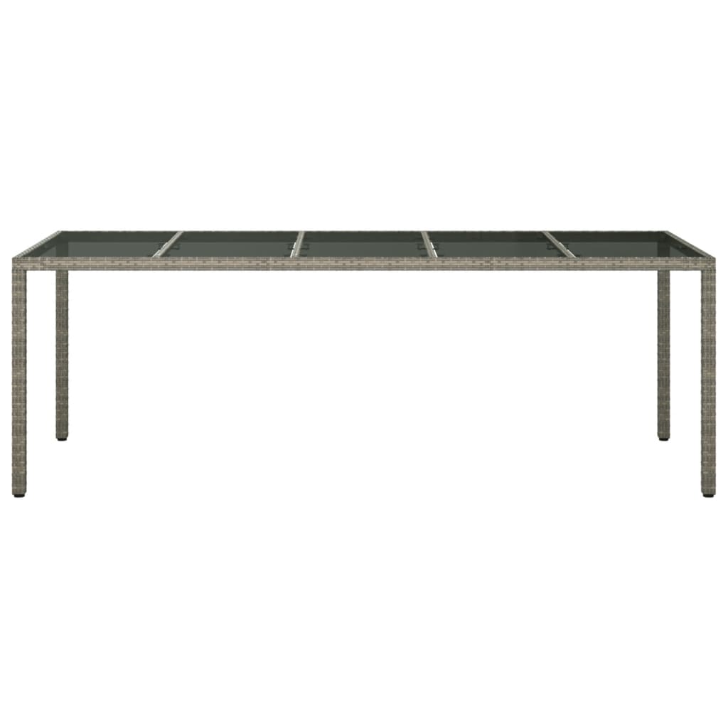 Tavolo Giardino 250X100X75Cm Vetro Temperato Polyrattan