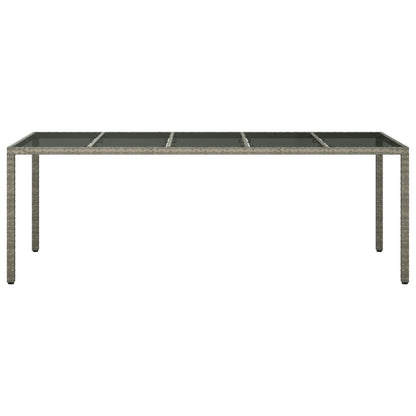 Tavolo Giardino 250X100X75Cm Vetro Temperato Polyrattan