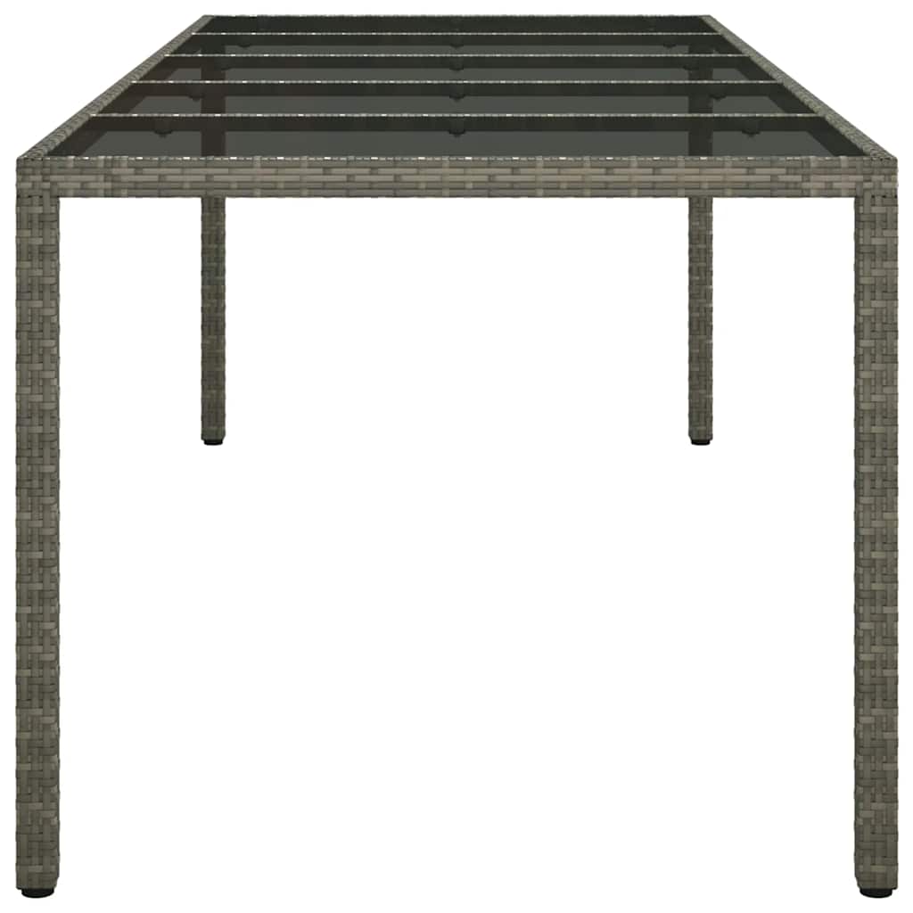 Tavolo Giardino 250X100X75Cm Vetro Temperato Polyrattan