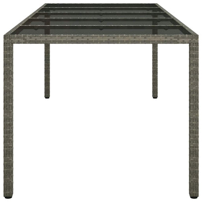 Tavolo Giardino 250X100X75Cm Vetro Temperato Polyrattan