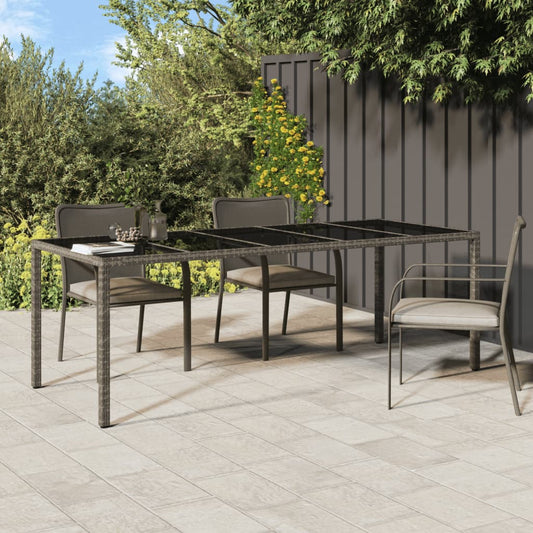 Tavolo Giardino 250X100X75Cm Vetro Temperato Polyrattan