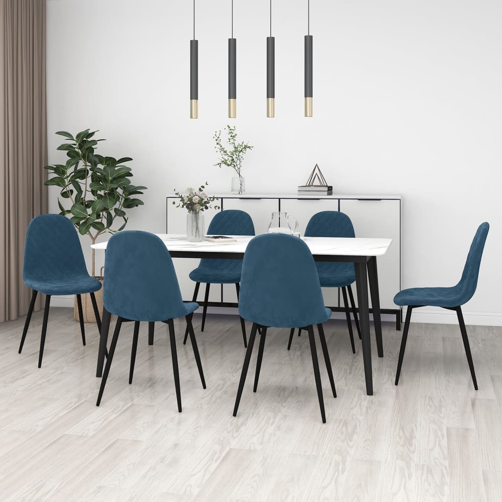 Sedie Da Pranzo 6 Pz In Velluto