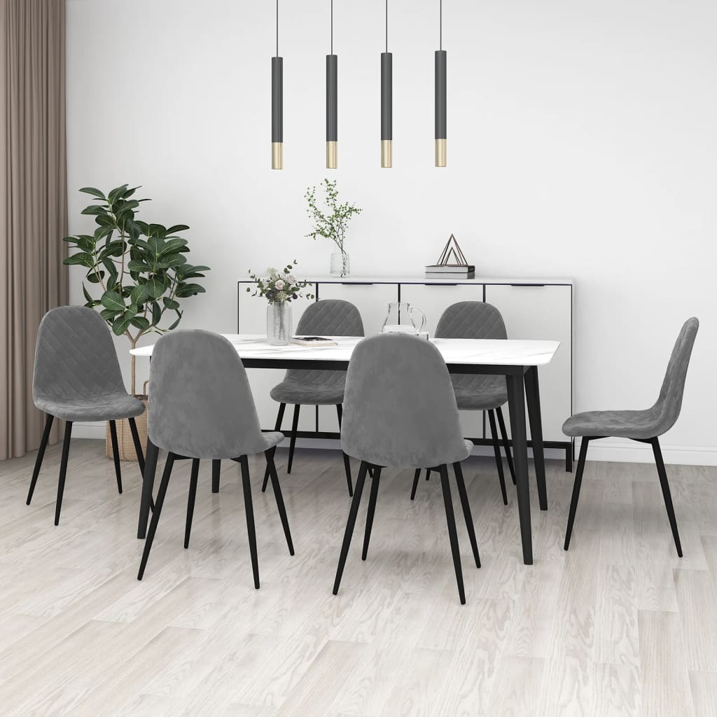 Sedie Da Pranzo 6 Pz In Velluto