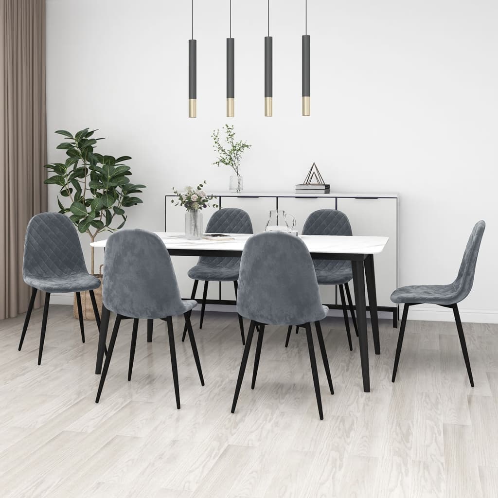 Sedie Da Pranzo 6 Pz In Velluto