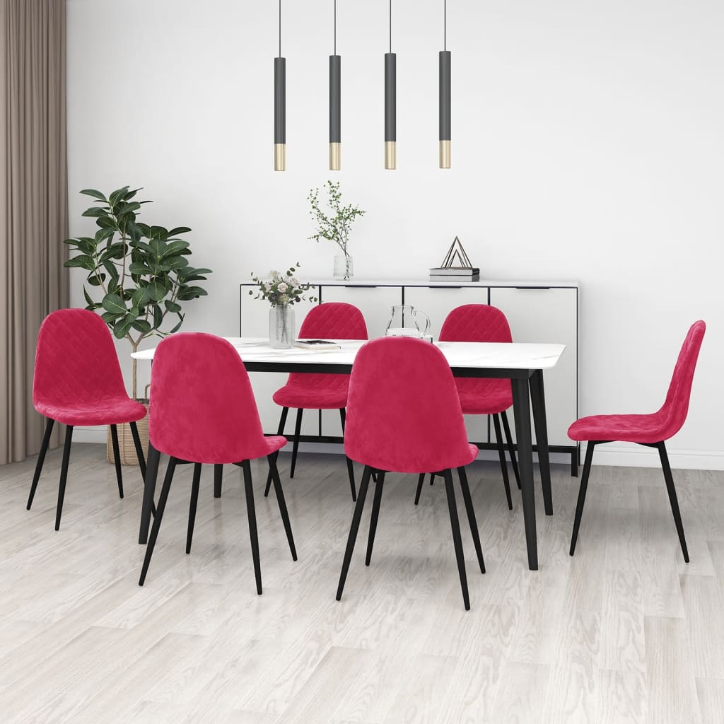 Sedie Da Pranzo 6 Pz In Velluto