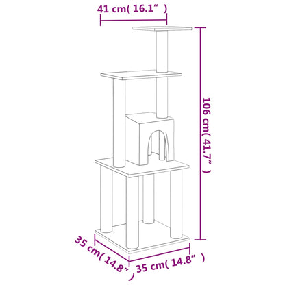 Albero Per Gatti Con Tiragraffi In Sisal 105 Cm