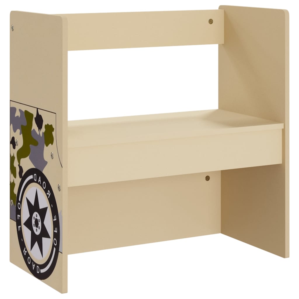 Set Tavolo E Sedia Per Bambini 3 Pz Auto Fuoristrada In Mdf