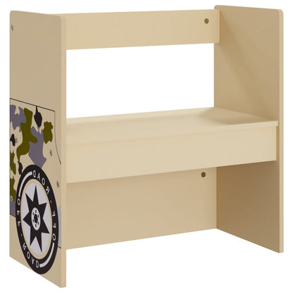 Set Tavolo E Sedia Per Bambini 3 Pz Auto Fuoristrada In Mdf