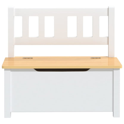 Cassapanca Per Bambini Bianca E Beige 60X30X55 Cm In Mdf