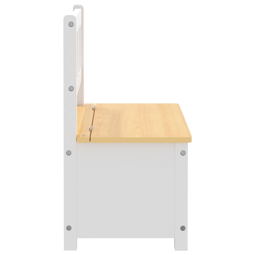 Cassapanca Per Bambini Bianca E Beige 60X30X55 Cm In Mdf