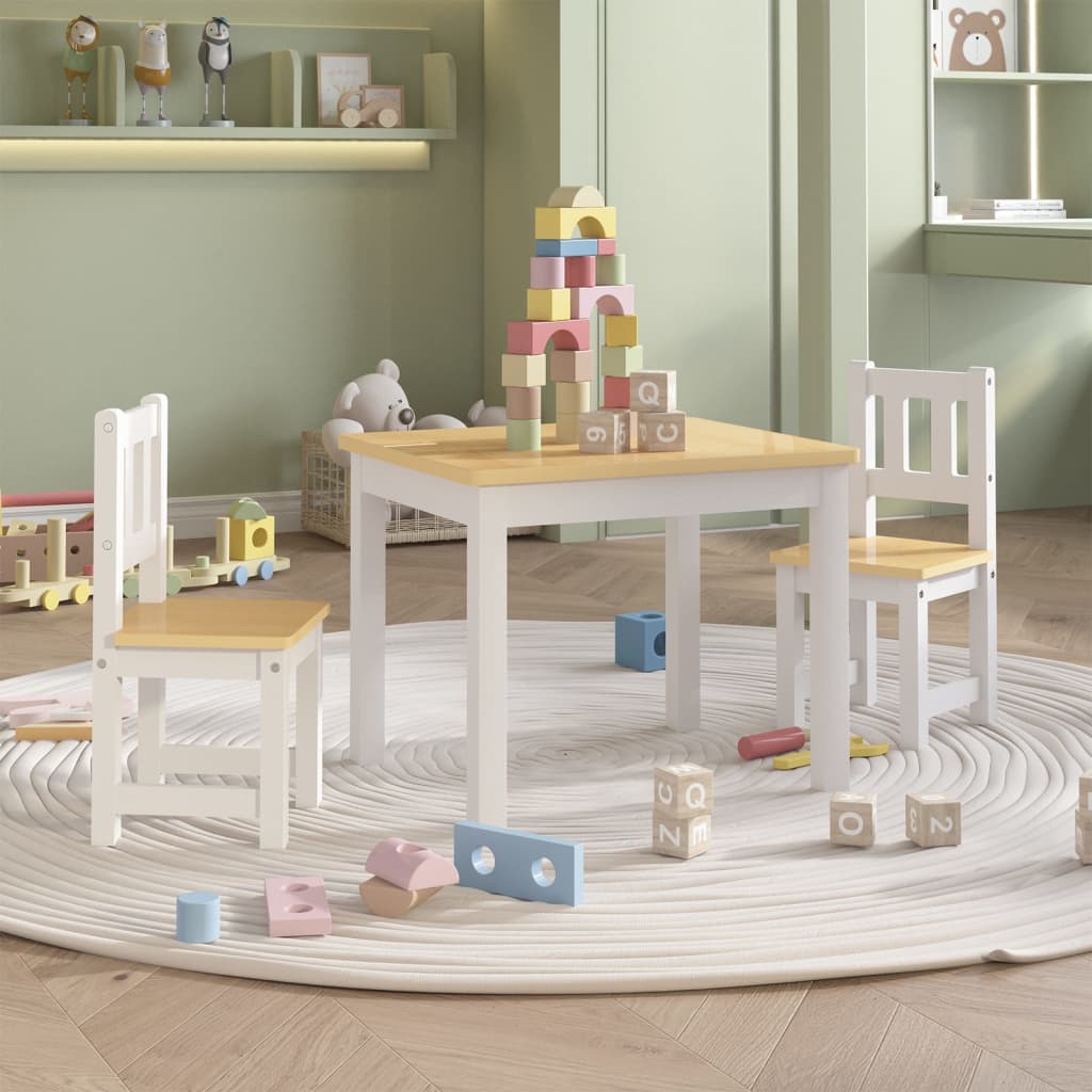 Set Tavolo E Sedie Per Bambini 3 Pezzi In Mdf