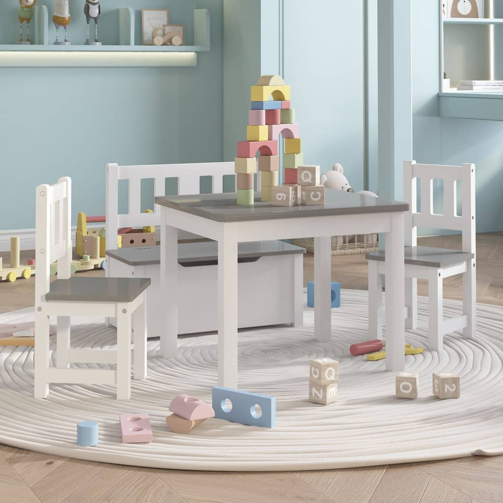 Set Tavolo E Sedie Per Bambini 3 Pezzi In Mdf