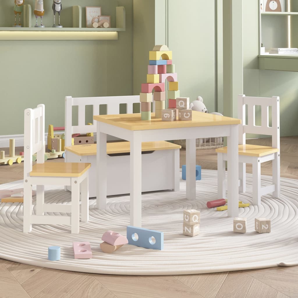Set Tavolo E Sedie Per Bambini 3 Pezzi In Mdf