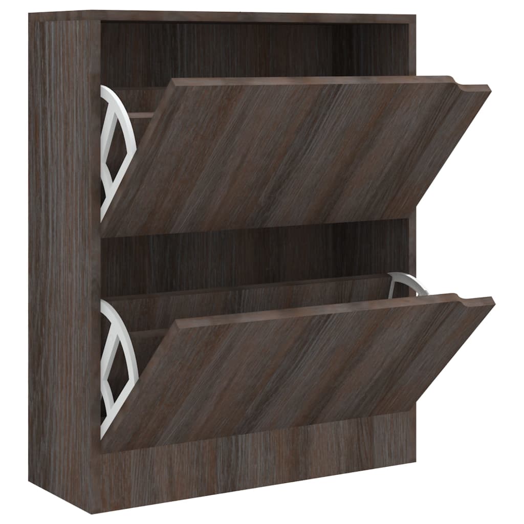 Scarpiera 2 Ante Grigio Rovere Sonoma 59X24X74Cm Multistrato