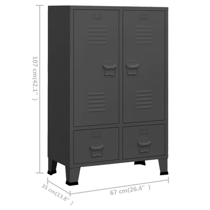 Armadio Industriale 67X35X107 Cm In Acciaio