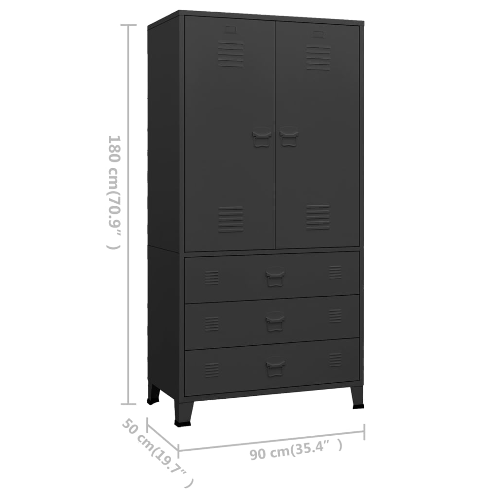 Armadio Industriale 90X50X180 Cm In Metallo