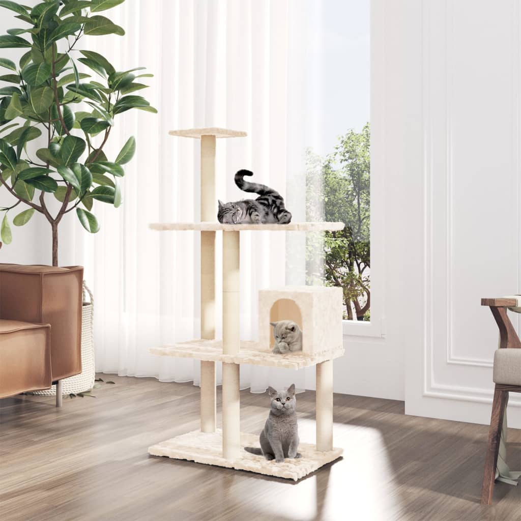 Albero Per Gatti Con Tiragraffi In Sisal 119 Cm