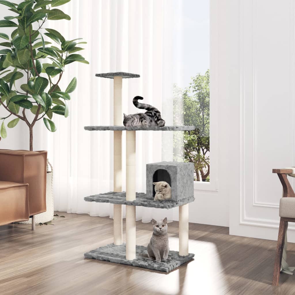 Albero Per Gatti Con Tiragraffi In Sisal 119 Cm