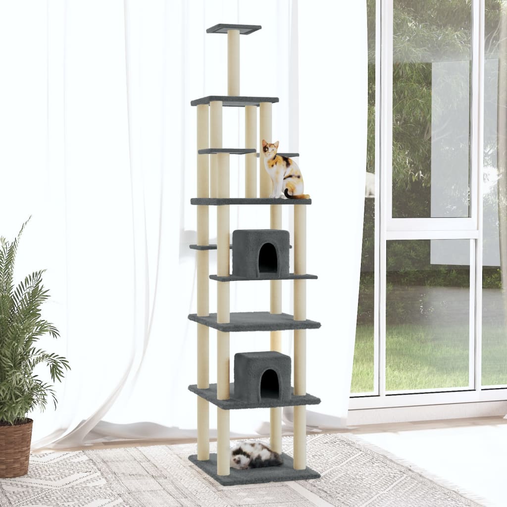 Albero Per Gatti Con Tiragraffi In Sisal 216 Cm