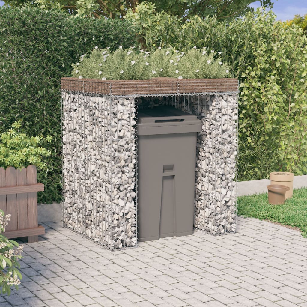 Parete Gabbioni Bidone Spazzatura 192X91X120 Cm Ferro Zincato