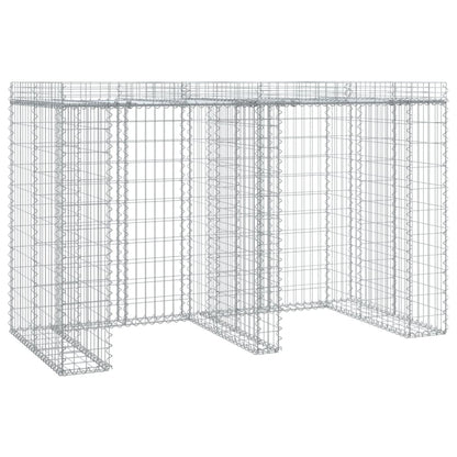 Parete Gabbioni Bidone Spazzatura 192X91X120 Cm Ferro Zincato