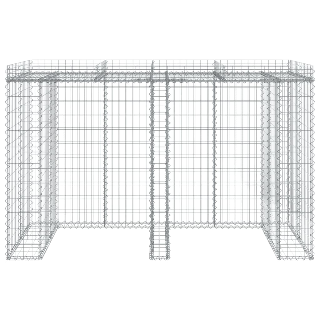 Parete Gabbioni Bidone Spazzatura 192X91X120 Cm Ferro Zincato