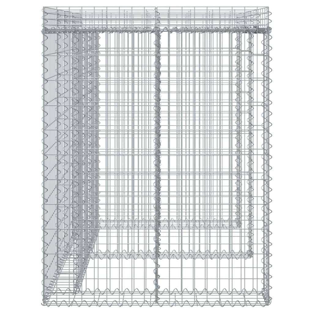 Parete Gabbioni Bidone Spazzatura 192X91X120 Cm Ferro Zincato
