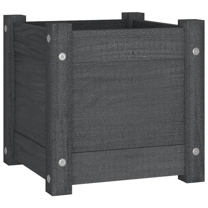 Fioriere Da Giardino 2 Pz Grigie 31X31X31 Cm In Legno Di Pino