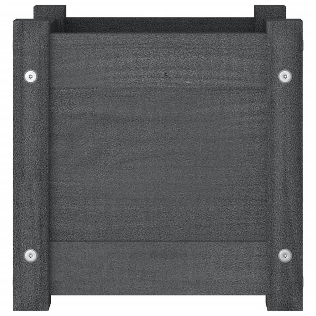 Fioriere Da Giardino 2 Pz Grigie 31X31X31 Cm In Legno Di Pino