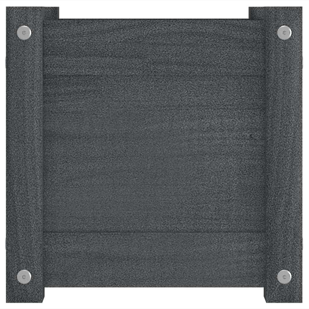 Fioriere Da Giardino 2 Pz Grigie 31X31X31 Cm In Legno Di Pino