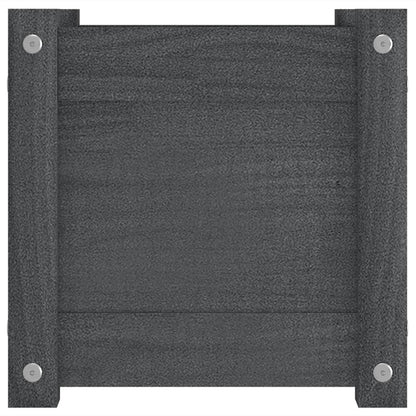 Fioriere Da Giardino 2 Pz Grigie 31X31X31 Cm In Legno Di Pino